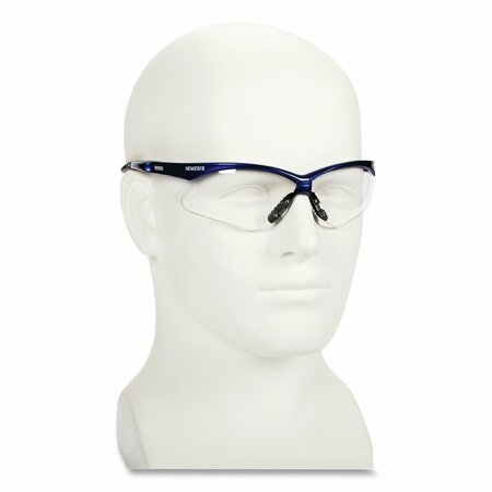 KLEENGUARD Nemesis Safety Glasses, Metallic Blue Frame, Clear Anti-Fog Lens, 12PK KCC47384